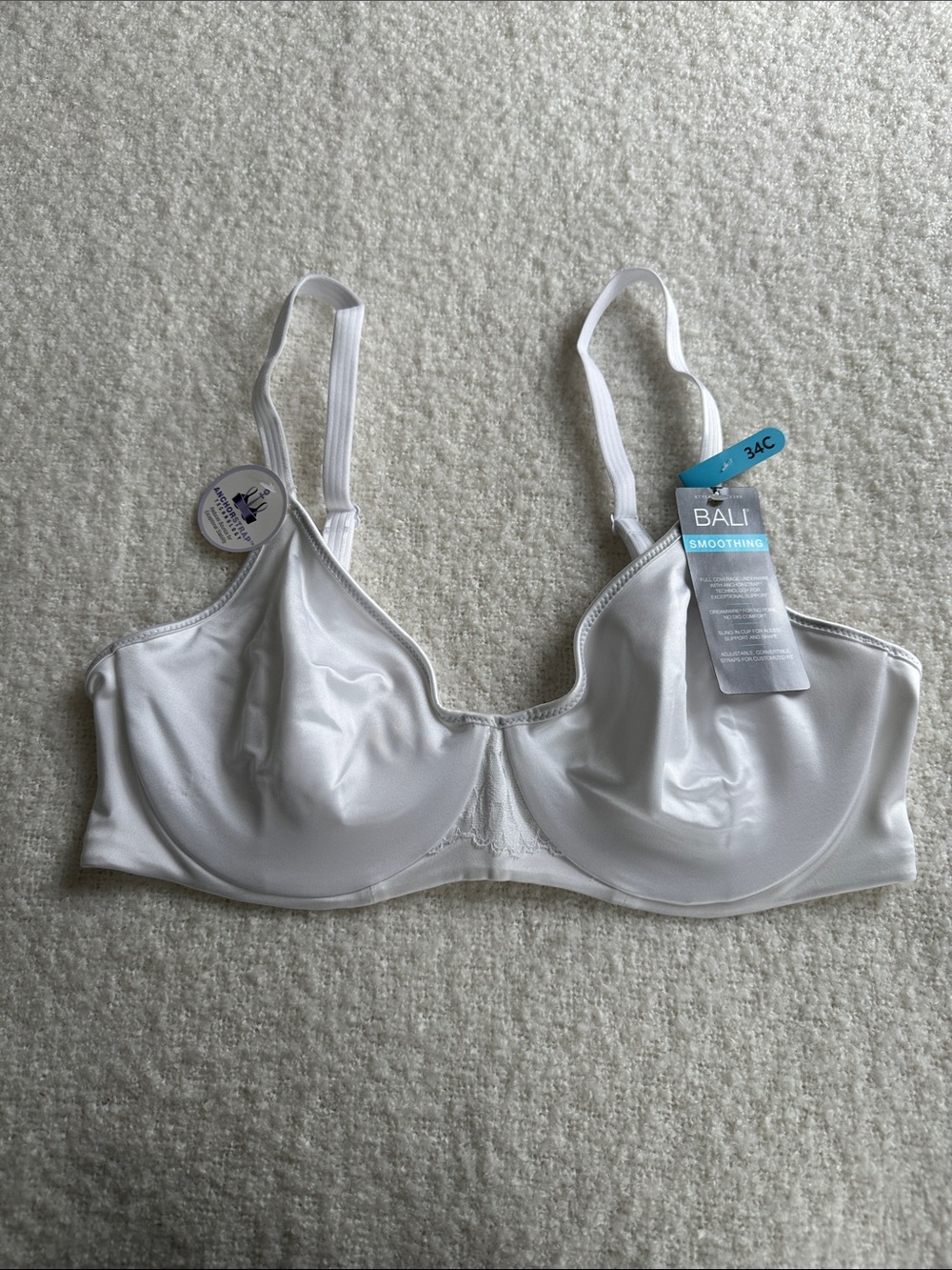 Bali Smooth Smoothing Underwire Bra in White